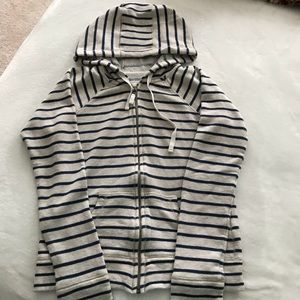 Striped zip-up hoodie
